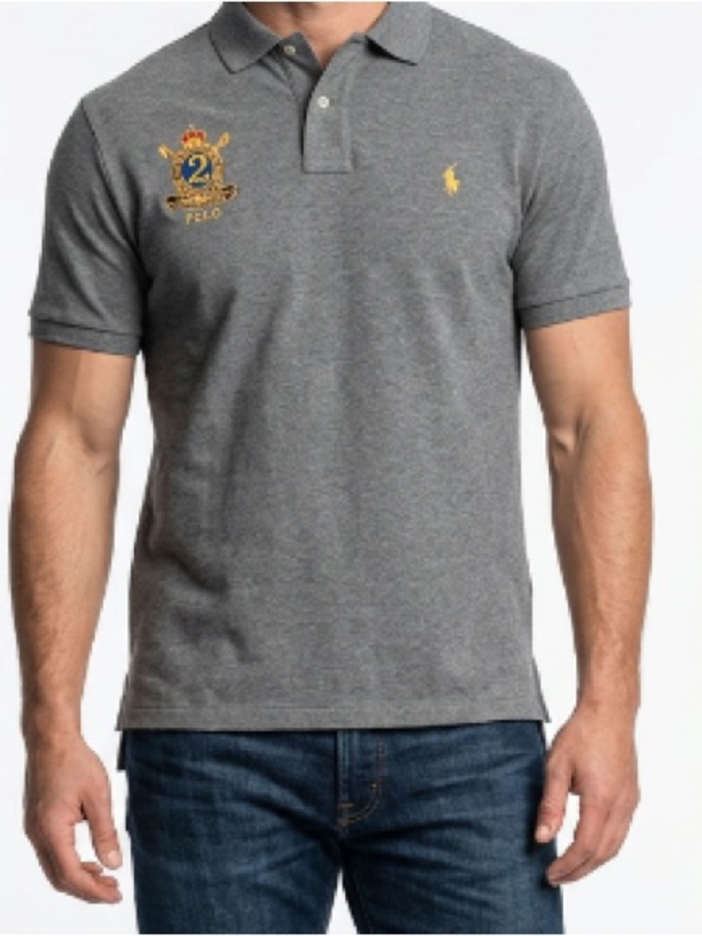 POLO Ralph Lauren 2XLT Polo Shirt Crested Charcoal Gray Men